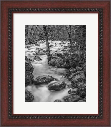 Framed Yosemite Happy Isles, California (BW) Print