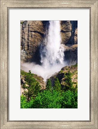 Framed Detail Of Upper Yosemite Falls Print