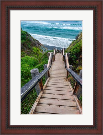 Framed Boardwalk Trail To Sand Dollar Beach Print