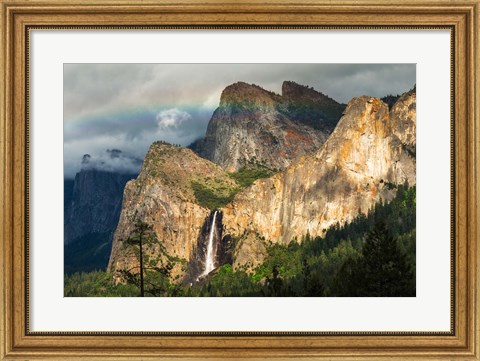 Framed Last Light On Bridalveil Fall, California Print