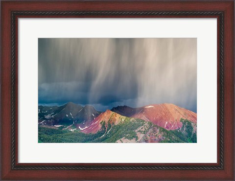 Framed Storm Moving Over Mountains Near Crested Butte, Colorado Print