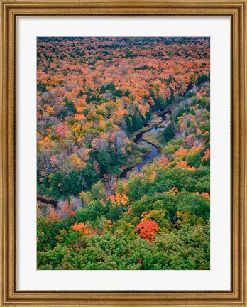 Framed Big Carp River, Porcupine Mountains Wilderness State Park, Michigan Print