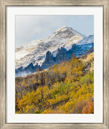 Framed Foggy Mountain In Humboldt National Forest, Nevada Print