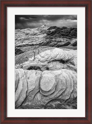 Framed Fire Valley Overlook, Nevada (BW) Print