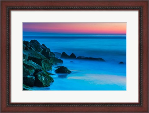 Framed Cape May In Aqua, New Jersey Print