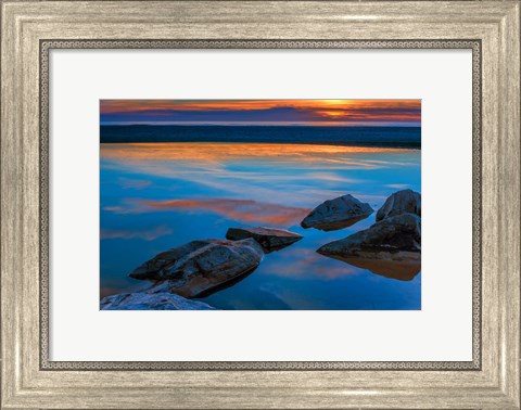 Framed Rocky Seashore Of Cape May, New Jersey Print