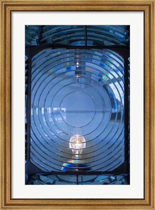 Framed Close Up Of The Antique Fresnel Lighthouse Beacon, Fire Island Print