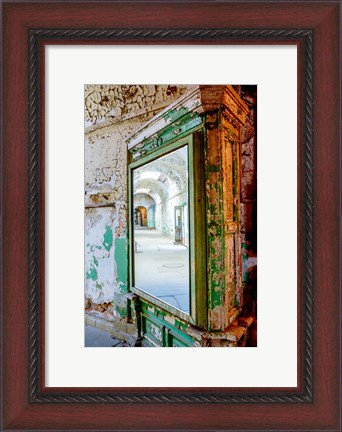 Framed Mirror Reflection In The Eastern State Penitentiary, Pennsylvania Print