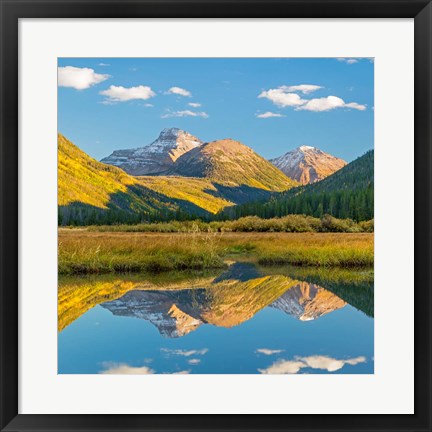 Framed River Reflection Of The Wasatch Cache National Forest Print