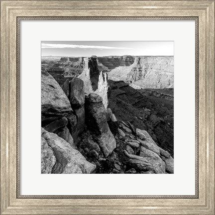 Framed Early Morning Vista From Marlboro Point, Utah (BW) Print