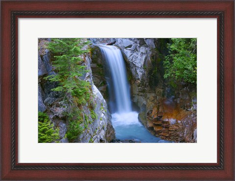 Framed Christine Falls, Mount Rainier National Park, Washington State Print