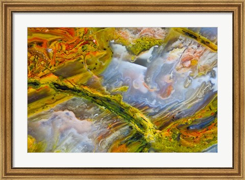 Framed Rainbow Ridge Picture Agate Print