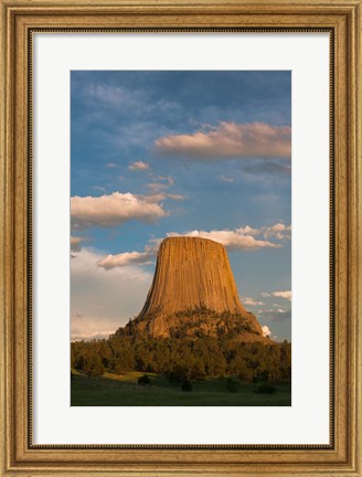 Framed Devil&#39;s Tower National Monument At Sunset, Wyoming Print