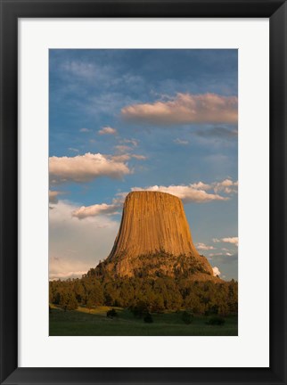 Framed Devil&#39;s Tower National Monument At Sunset, Wyoming Print