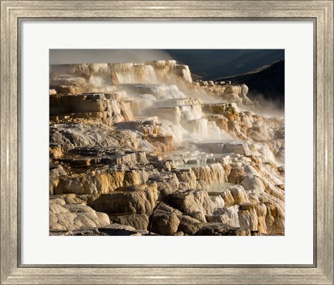 Framed Mammoth Hot Springs, Yellowstone National Park, Wyoming Print