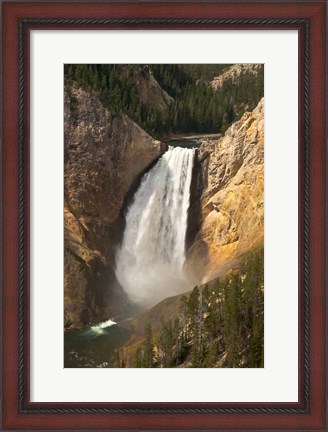 Framed Lower Falls Of The Yellowstone, Lookout Point, Wyoming Print