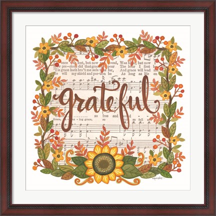 Framed Grateful Wreath Print