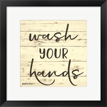 Framed Wash Your Hands Print