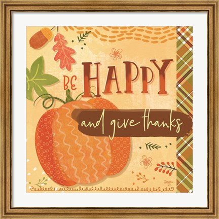 Framed Be Happy Print