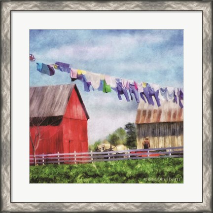 Framed Clothesline Farm Print