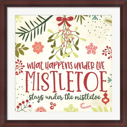 Framed What Happens Under the Mistletoe Print