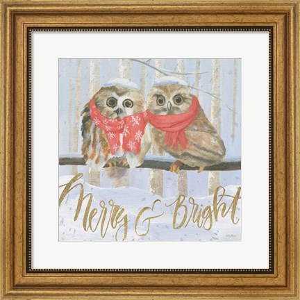 Framed Christmas Critters Bright V Print