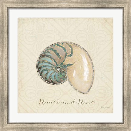 Framed Beach Treasures III Christmas Print