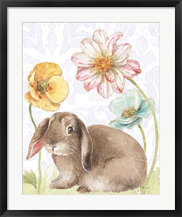 Framed Spring Softies Bunnies III Purple Print