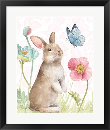 Framed Spring Softies Bunnies  II Pink Print