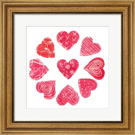 Framed Hearts and More Hearts II Print