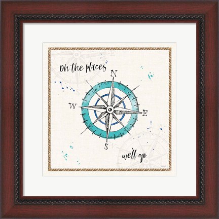 Framed Coastal Buoys V Go Print