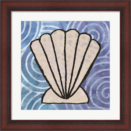 Framed Whimsy Coastal Clam Shell Print