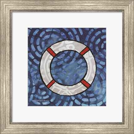 Framed Whimsy Coastal Ring Buoy Print