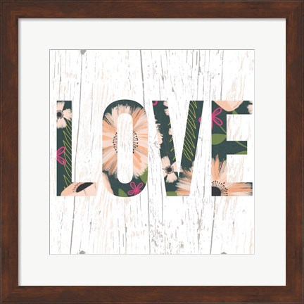 Framed Floral Love Print