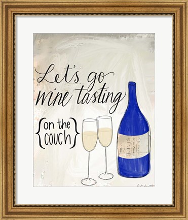 Framed Wine Tasting on the Couch Print