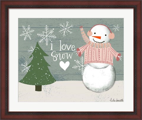 Framed I Love Snow Print