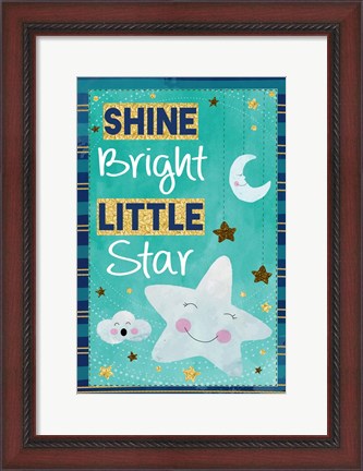 Framed Shine Bright Little Star Print