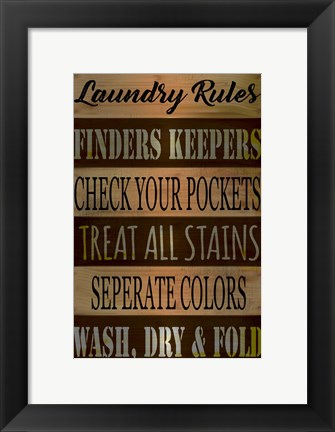 Framed Laundry Rules Print