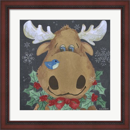 Framed Christmas Moose Print