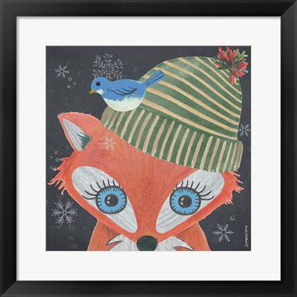 Framed Christmas Fox Print