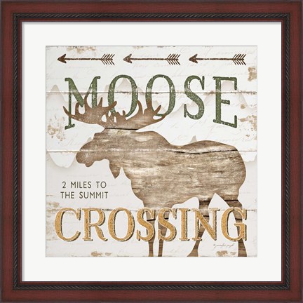 Framed Moose Crossing Print