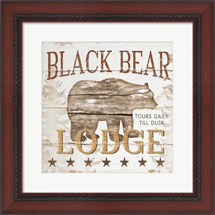 Framed Black Bear Lodge Print