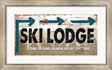 Framed Ski Lodge Print