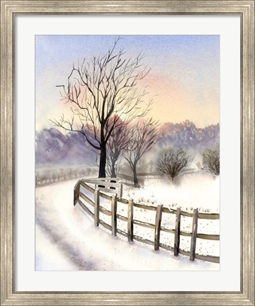 Framed Winter Scene Print