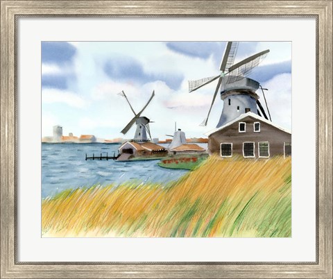 Framed Windmills Print