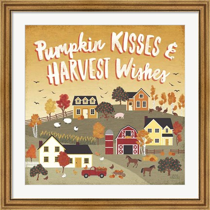 Framed Harvest Village IV Print