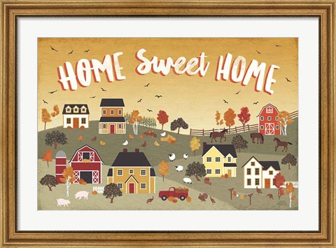 Framed Harvest Village II Print