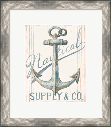 Framed Floursack Nautical V Print