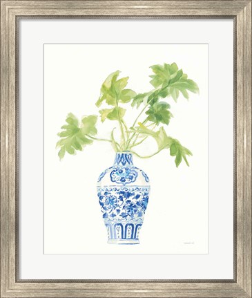 Framed Palm Chinoiserie White III Print