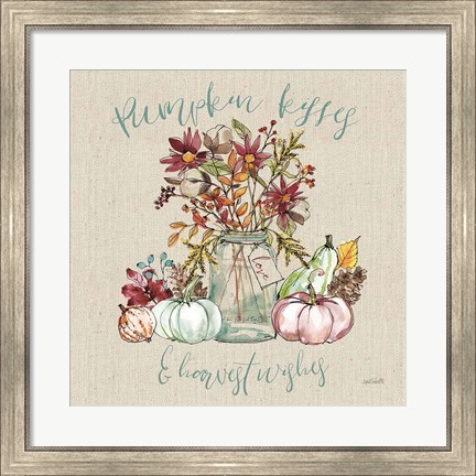 Framed Festive Foliage I Sq Burlap Print